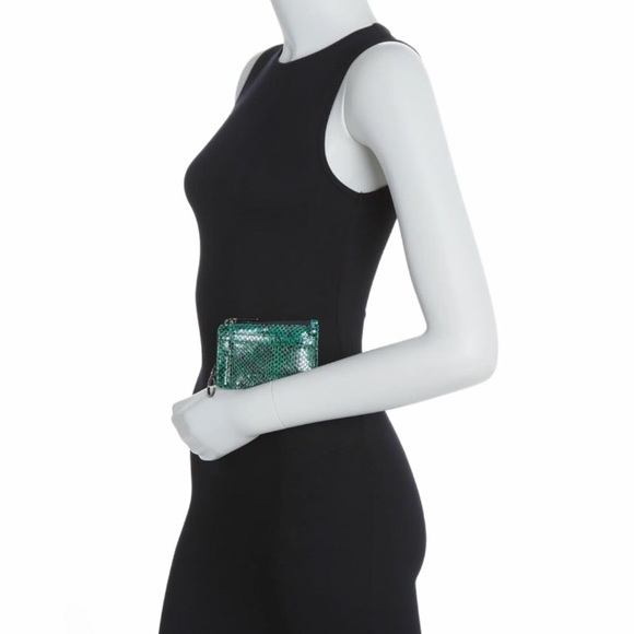 Emerald Snake Leather Alia Skinny ID Case Wallet | AIMEE KESTENBERG - Picture 5 of 7